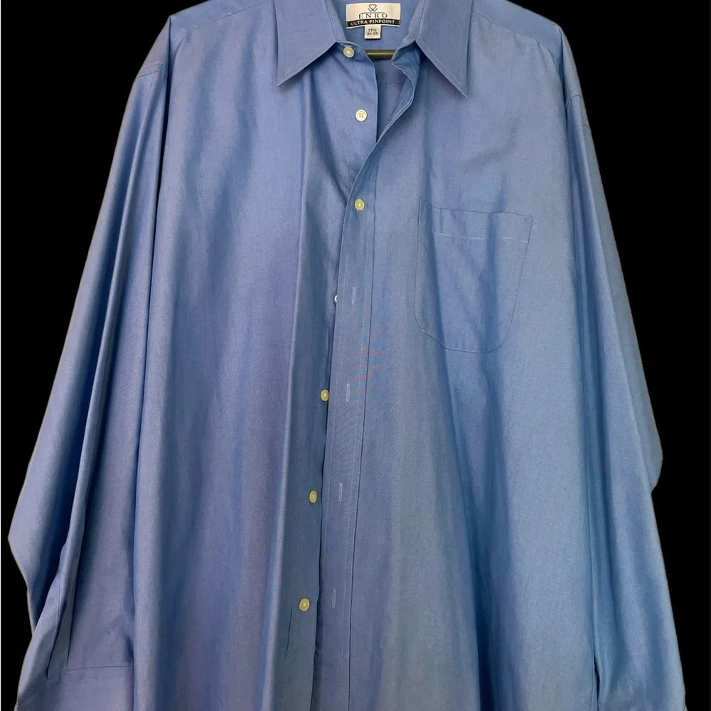Men’s Enro ultra pinpoint Button Down Dress shirt 17.5 34/35